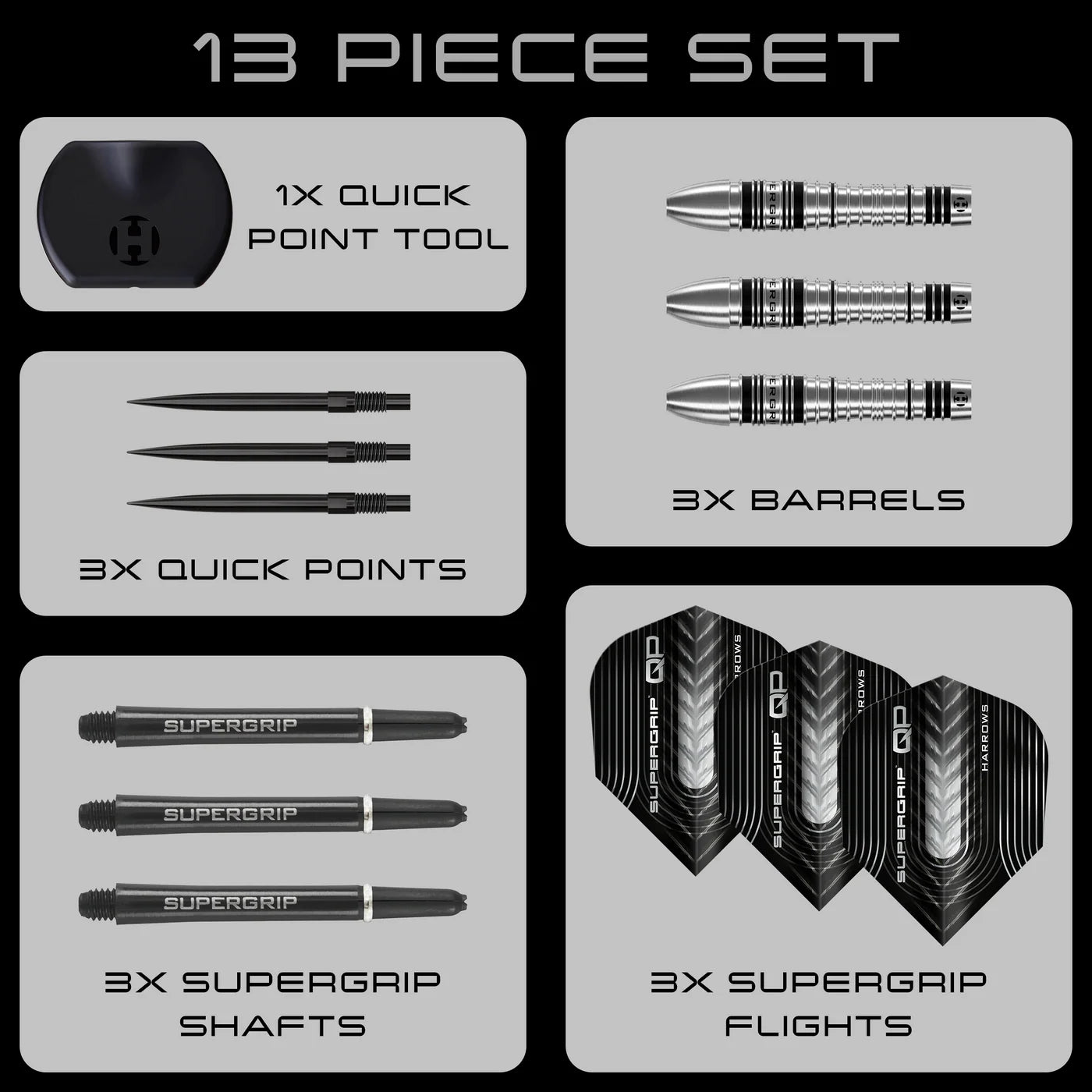 Harrows - Supergrip QP Bomb 90% Quick Point Steeldart