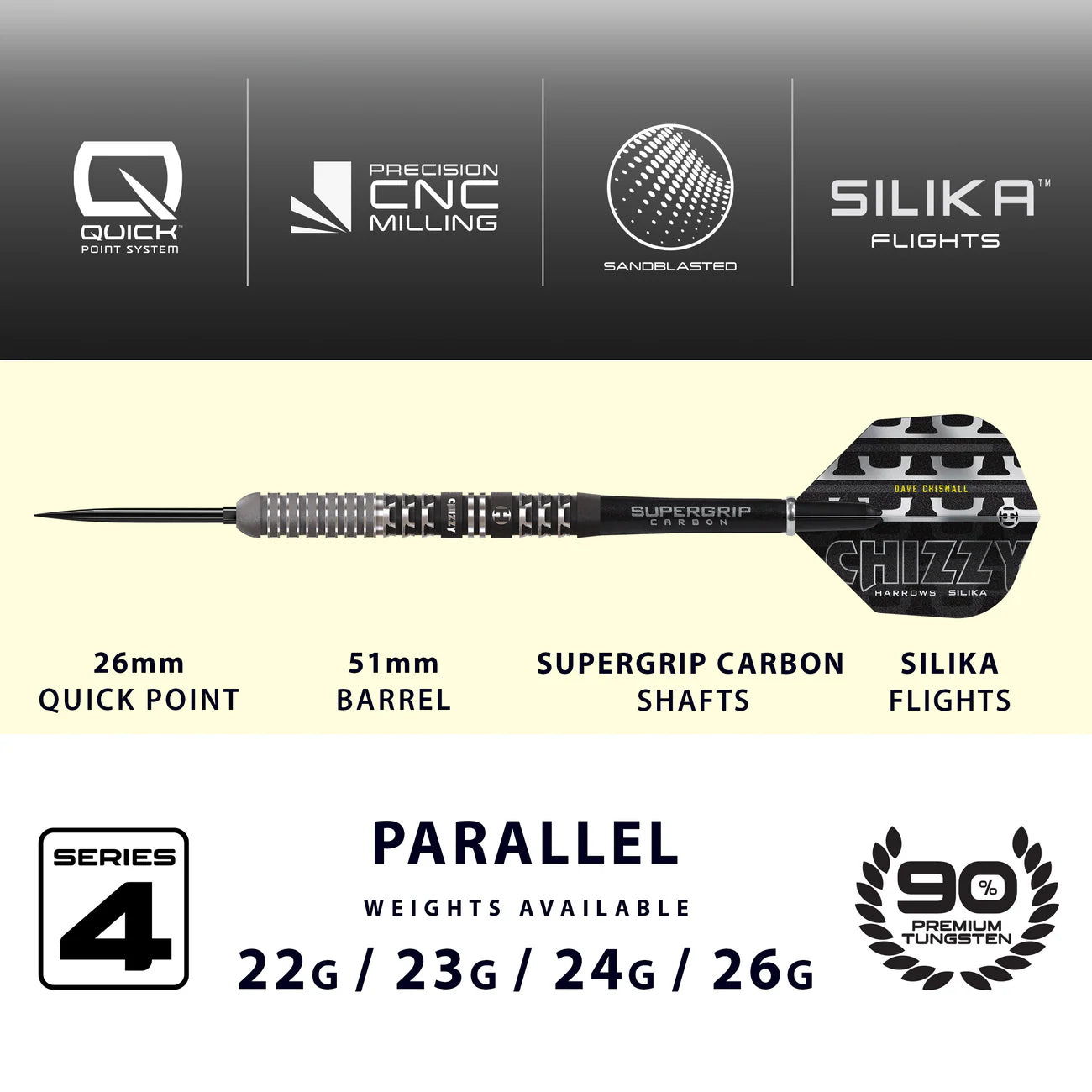 Harrows - Chizzy Series 4 90% Quick Point Steeldart