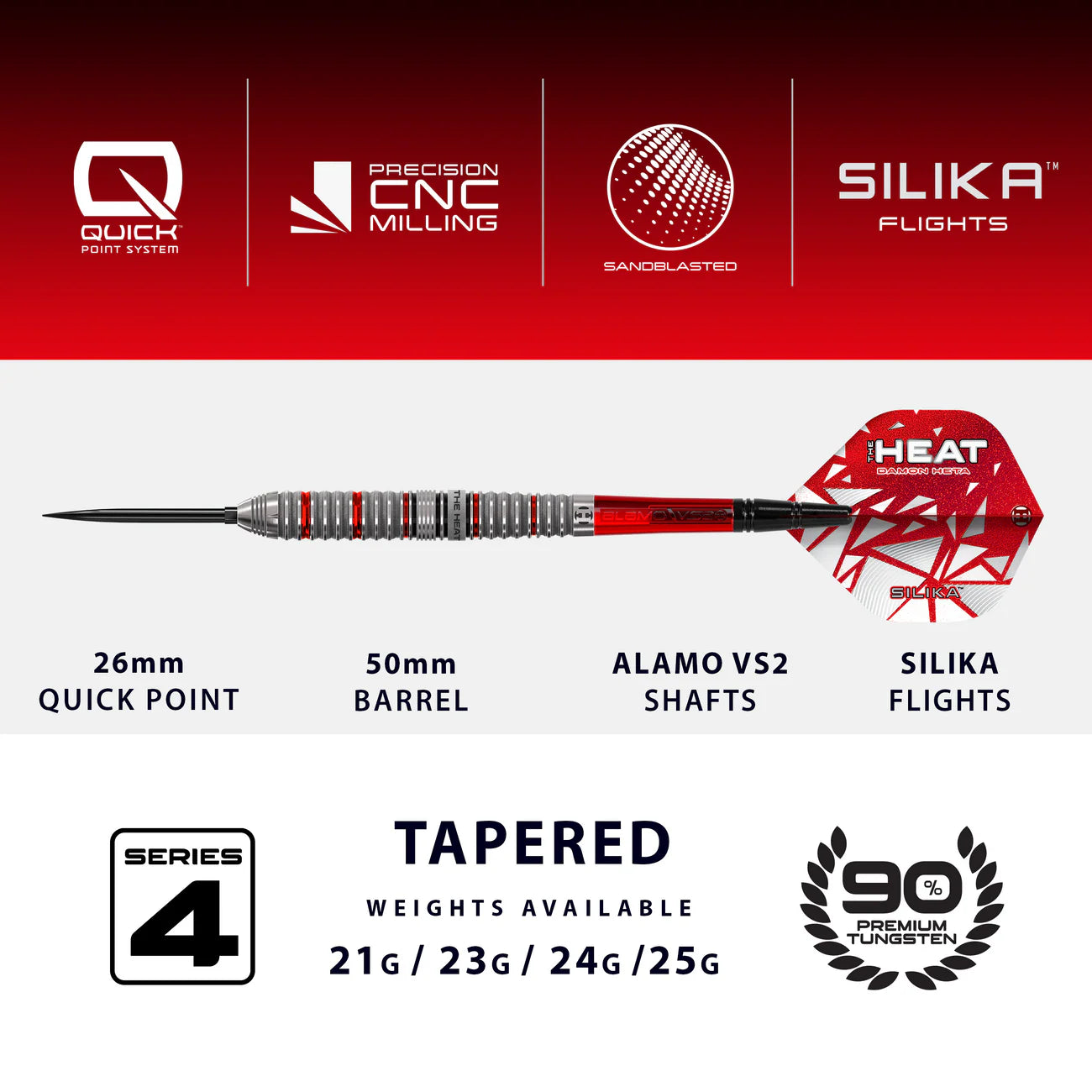 Harrows - Damon Heta Series 4 90% Quick Point Steeldart