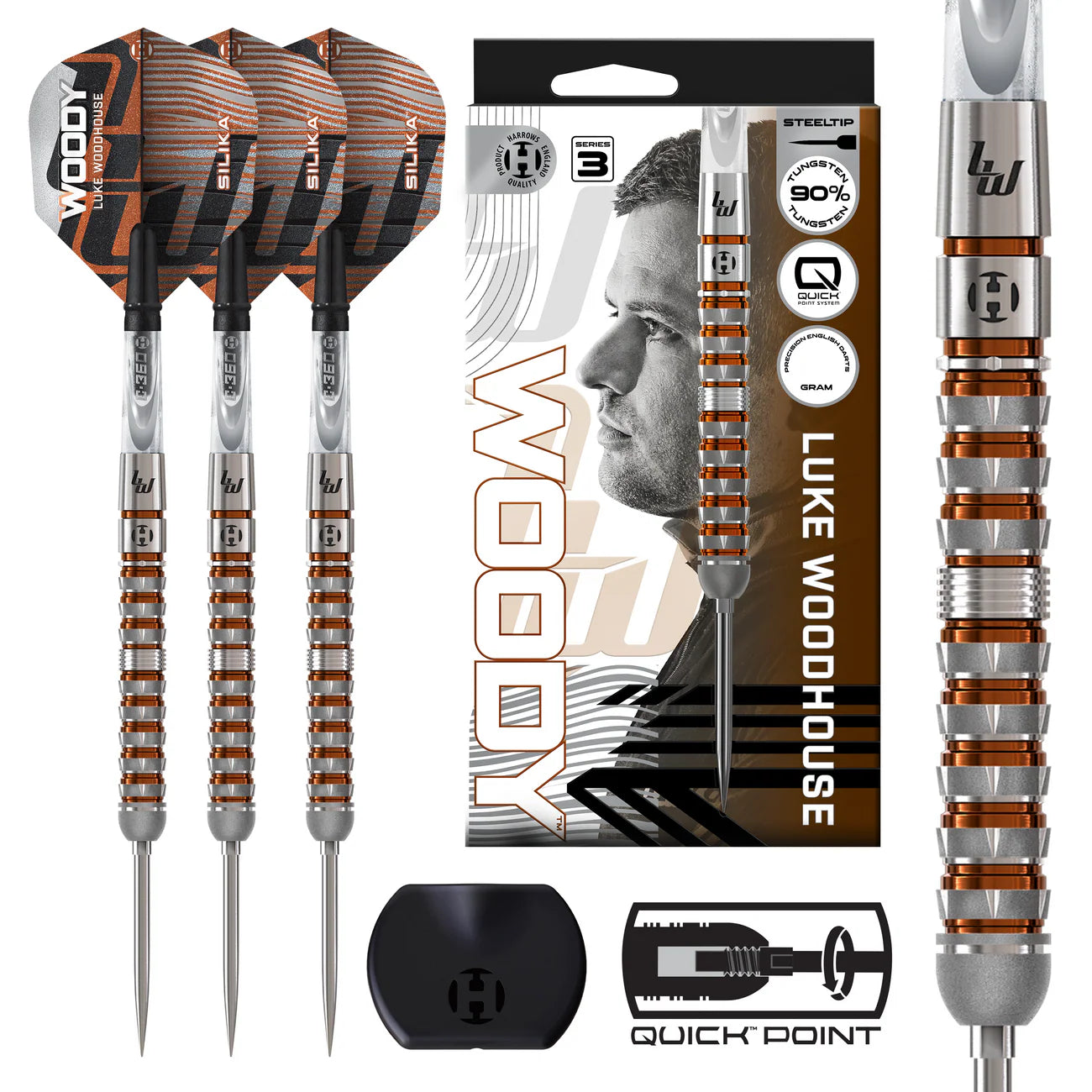 Harrows - Luke Woodhouse Series 3 90% Quick Point Steeldart