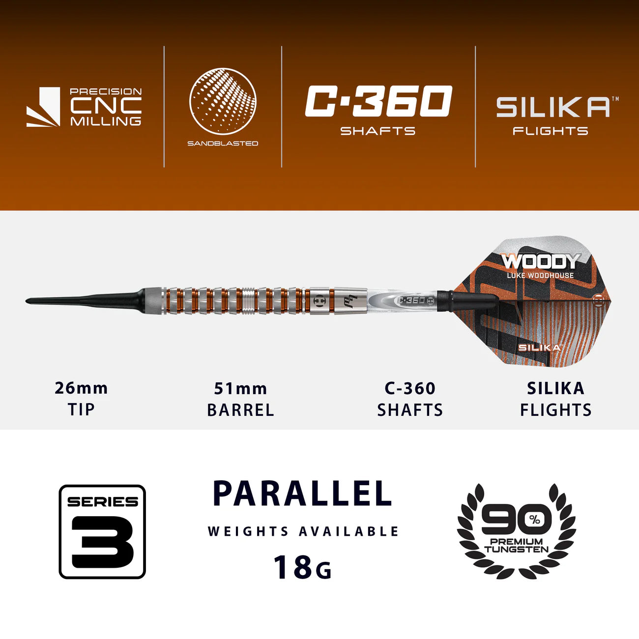 Harrows - Luke Woodhouse Series 3 90% Softdart