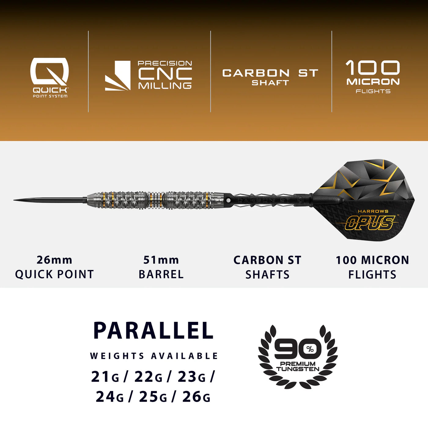 Harrows - Opus Quick Point 90% Steeldart
