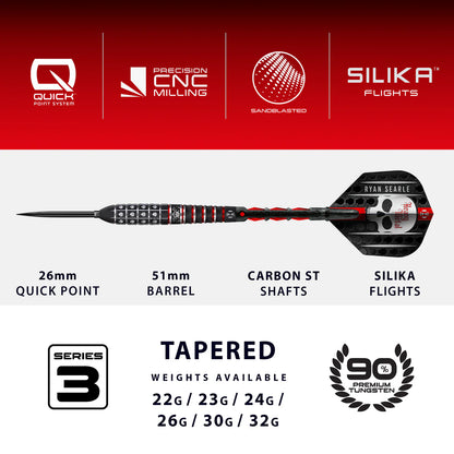 Harrows - Ryan Searle Series 3 90% Quick Point Steeldart