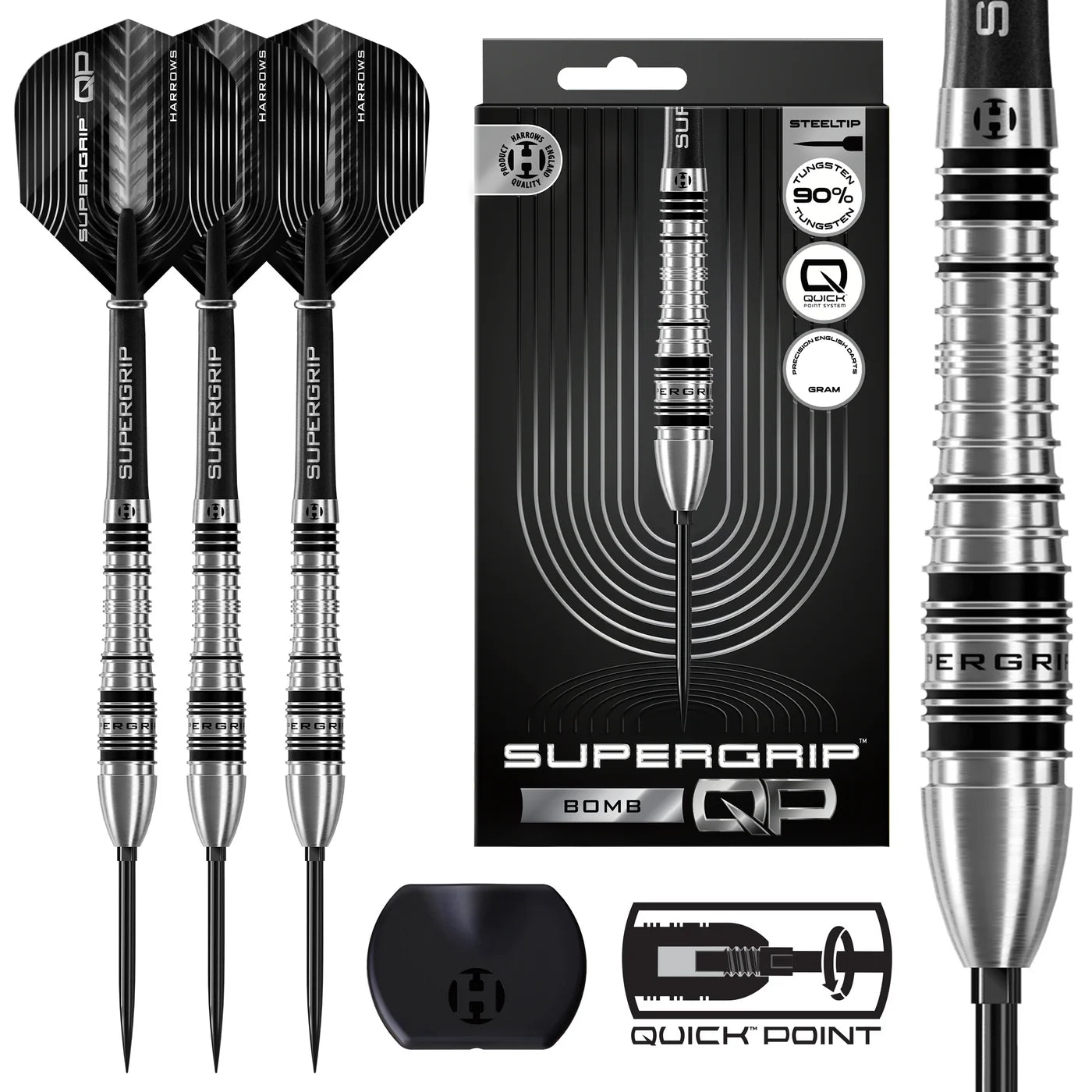 Harrows - Supergrip QP Bomb 90% Quick Point Steeldart