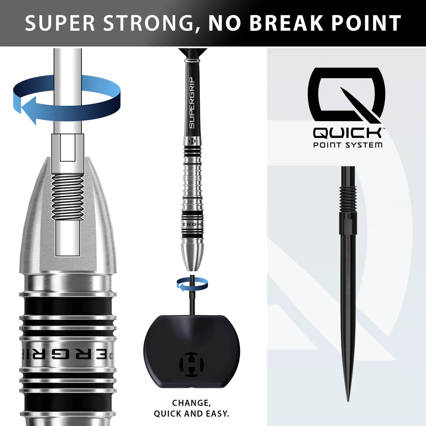 Harrows - Supergrip QP Bomb 90% Quick Point Steeldart
