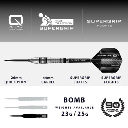 Harrows - Supergrip QP Bomb 90% Quick Point Steeldart