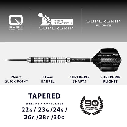 Harrows - Supergrip QP Tapered 90% Quick Point Steeldart