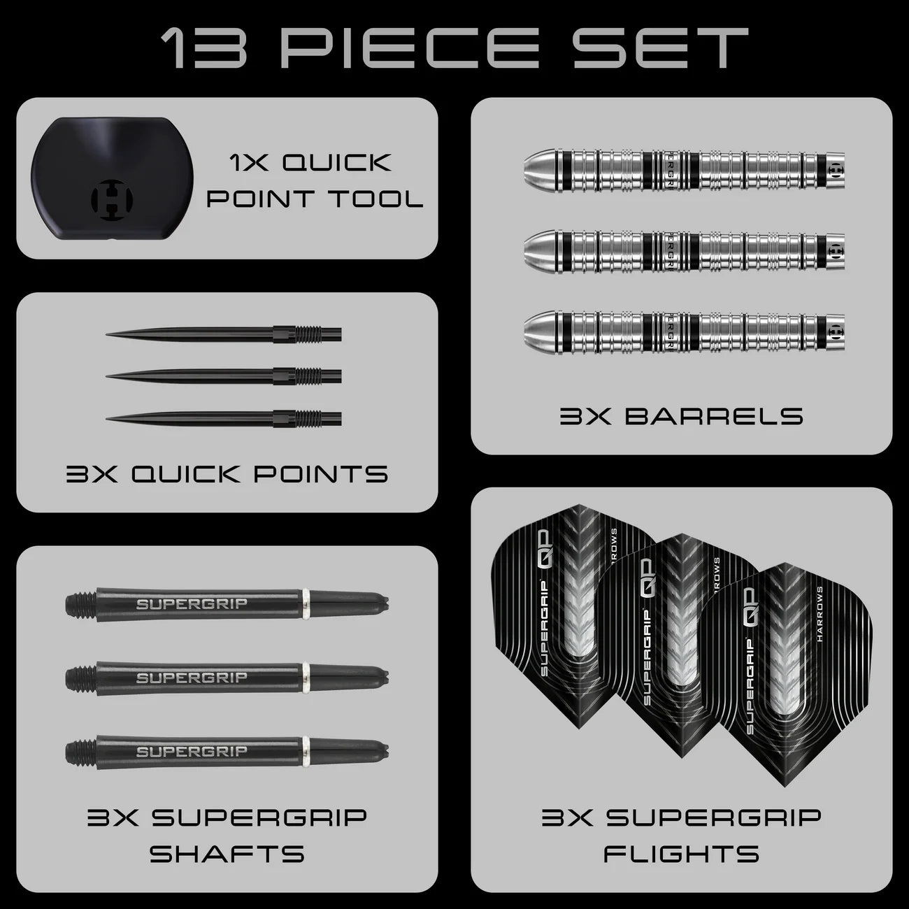 Harrows - Supergrip QP Tapered 90% Quick Point Steeldart