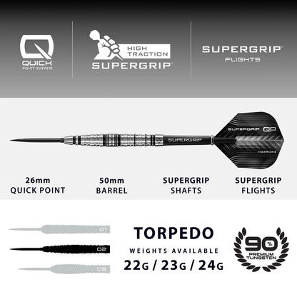 Harrows - Supergrip QP Torpedo 90% Quick Point Steeldart