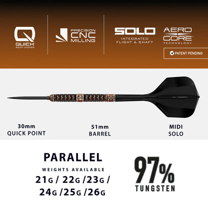 Harrows - Wolfram Trinity 97% Quick Point Steeldarts