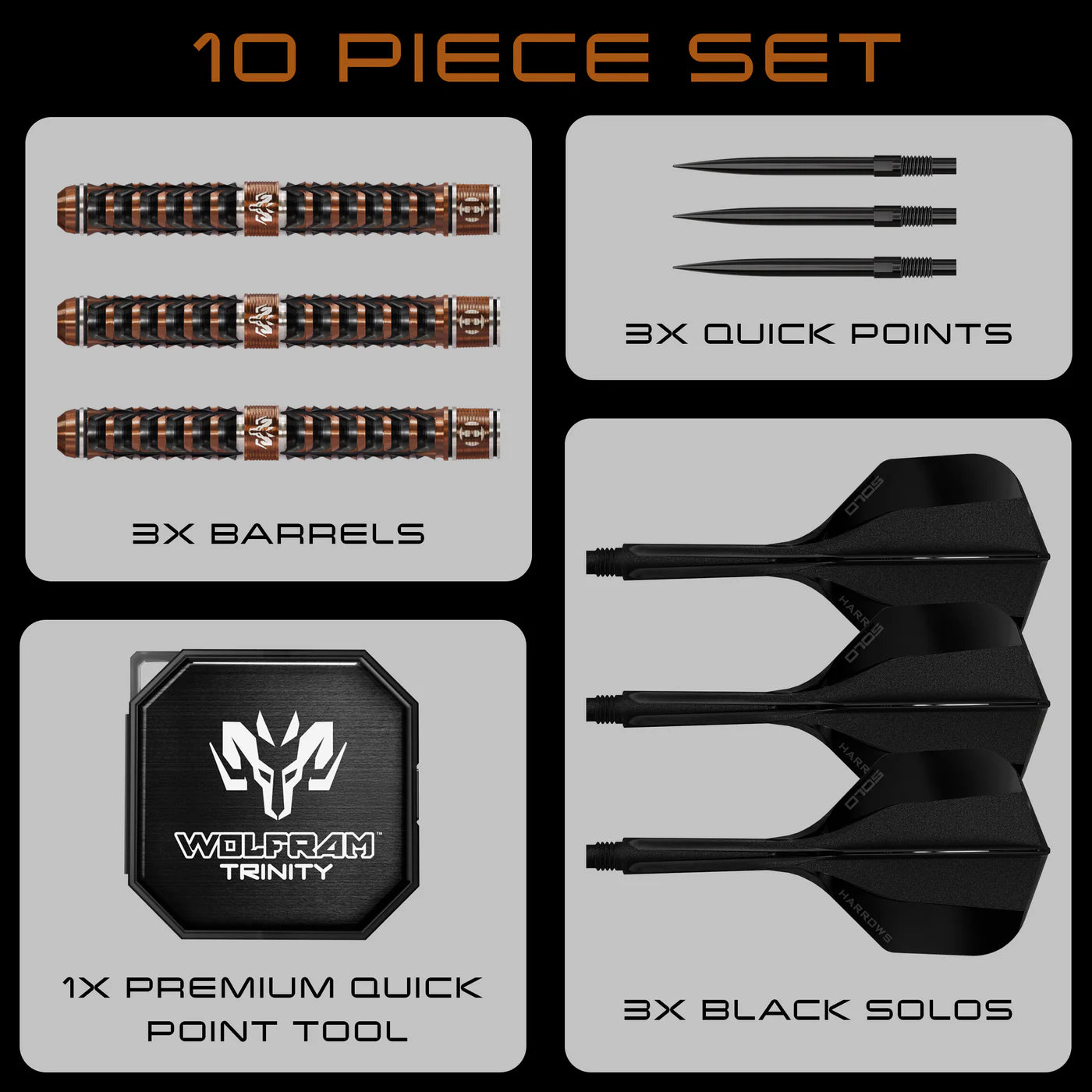 Harrows - Wolfram Trinity 97% Quick Point Steeldarts