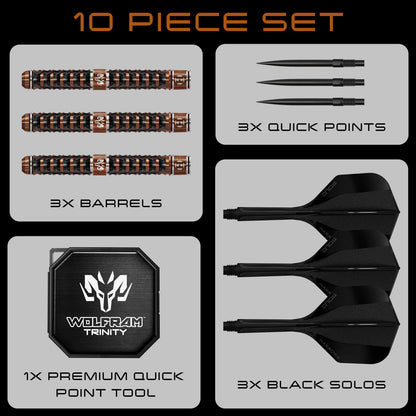 Harrows - Wolfram Trinity 97% Quick Point Steeldarts