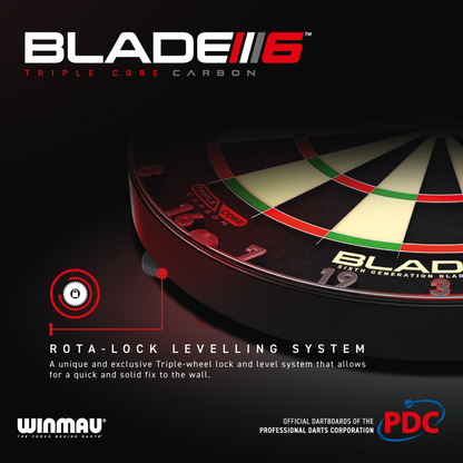Winmau - Blade 6 Triple Core Dartboard Bundle mit Wandhalter
